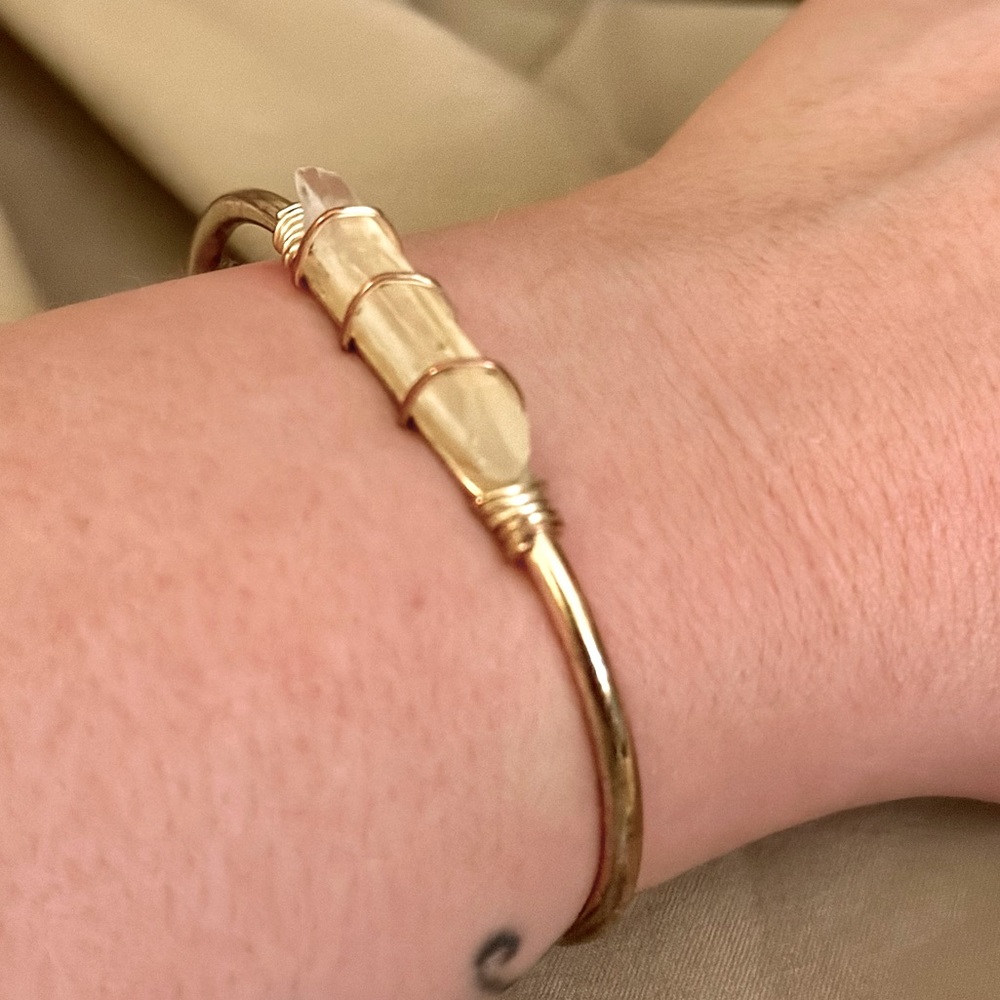 Clear quartz crystal cuff